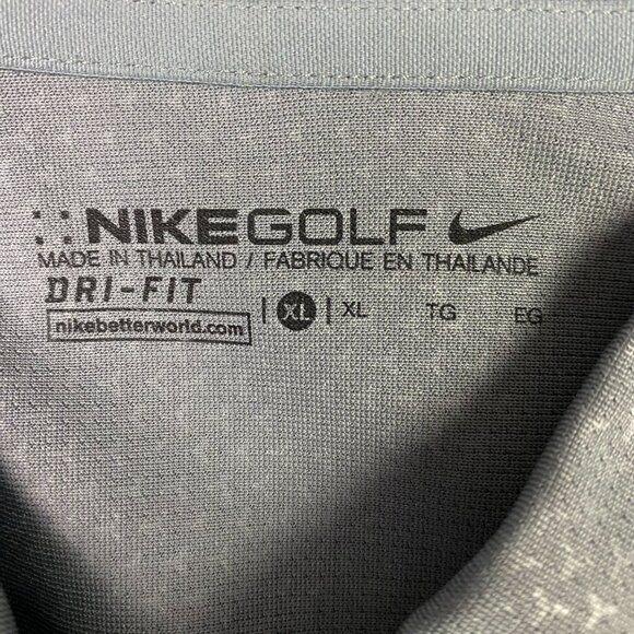 Nike Polo Golf Shirt Men's XL Gray Geometric Pattern Dri-Fit 838964 065 NEW NWT - Picture 10 of 14